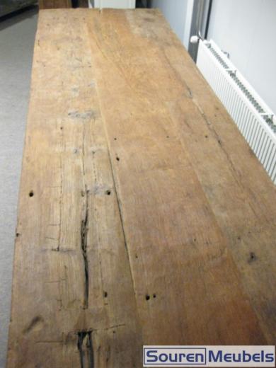 Teak tafel oud hout 400x100cm